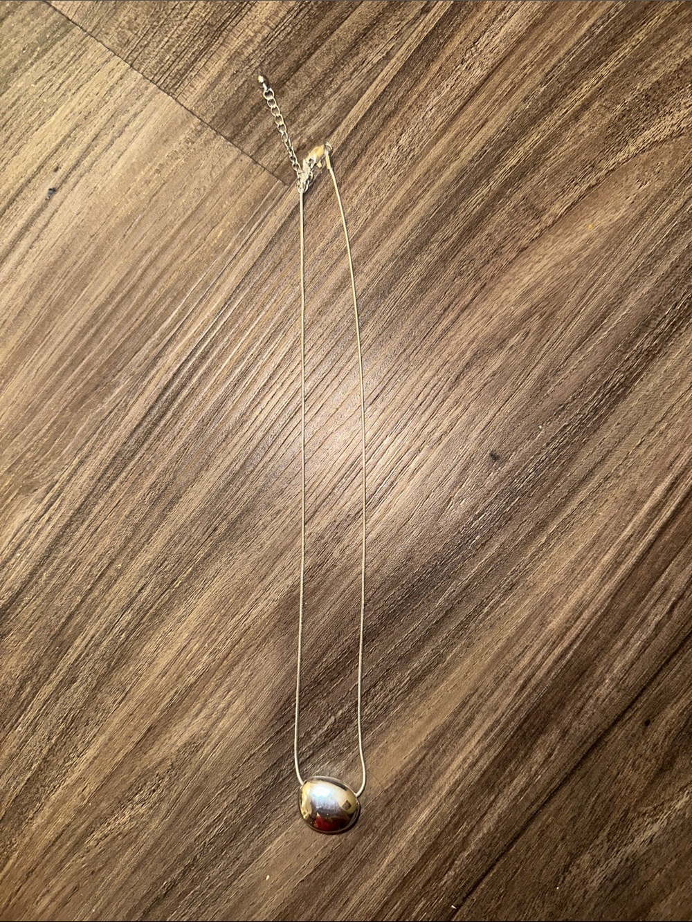 Minimalist Silver-Tone Dome Bean Pendant Necklace - Women's Jewelry